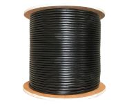 RG6 Coaxial Cable, CATV Direct Burial Quad Shielded, 18 AWG CCS, 60% AL Braid + Foil / 40% AL Braid with Foil, 1000ft, Black